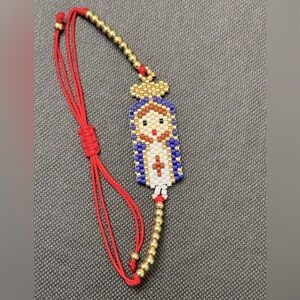 Blessed Mother micro-bead pull bracelet